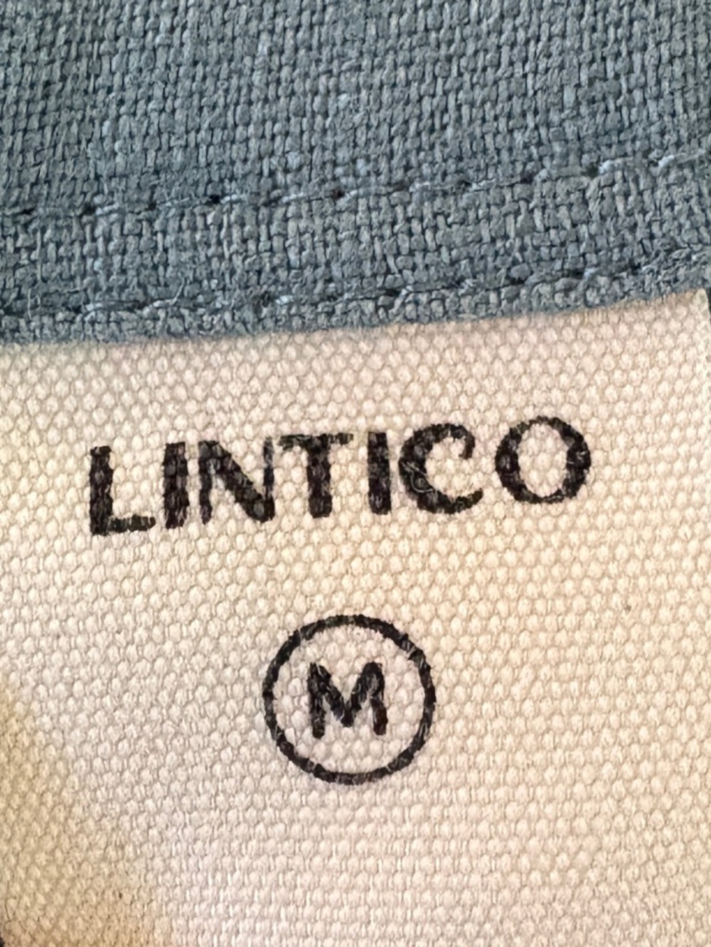 Lintico Women’s Blue 100% Linen V-Neck Cap Sleeve Crop Top FRESSA Size Medium - Picture 4 of 7